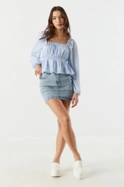 Crinkle Milkmaid Top -Deals Drape & Denim Store 050231811326 40 2