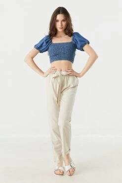 Dark Wash Tencel Denim Milkmaid Top 5 Dark Wash Tencel Denim Milkmaid Top -Deals Drape & Denim Store 050256181292 39 2