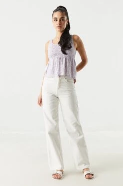 Lilac Floral Smocked Milkmaid Cami -Deals Drape & Denim Store 050331811871 50 2