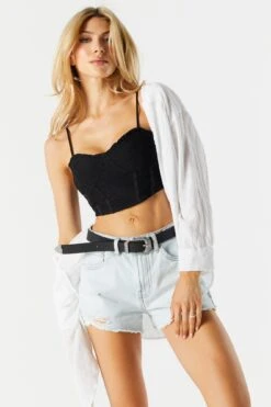 Eyelet Lace Bustier Top -Deals Drape & Denim Store 050403036326 01