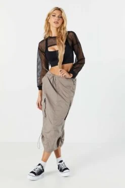 Fishnet Ultra-Cropped Long Sleeve Shrug 15 Fishnet Ultra-Cropped Long Sleeve Shrug -Deals Drape & Denim Store 051031289369 01 3
