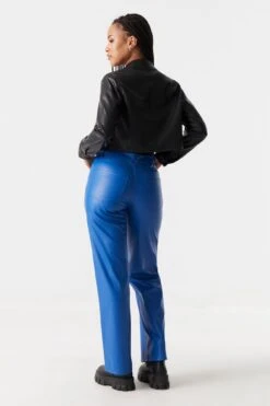 Faux-Leather Wide Leg Pant -Deals Drape & Denim Store 051242631309 40 2
