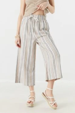Striped Linen Culottes 5 Striped Linen Culottes -Deals Drape & Denim Store 051465533111 09 1