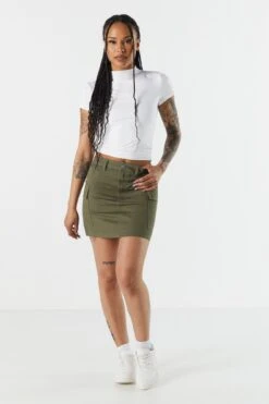 Twill Cargo Mini Skirt -Deals Drape & Denim Store 051539072484 31 2
