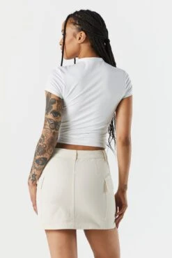 Twill Cargo Mini Skirt -Deals Drape & Denim Store 051539072484 35 1