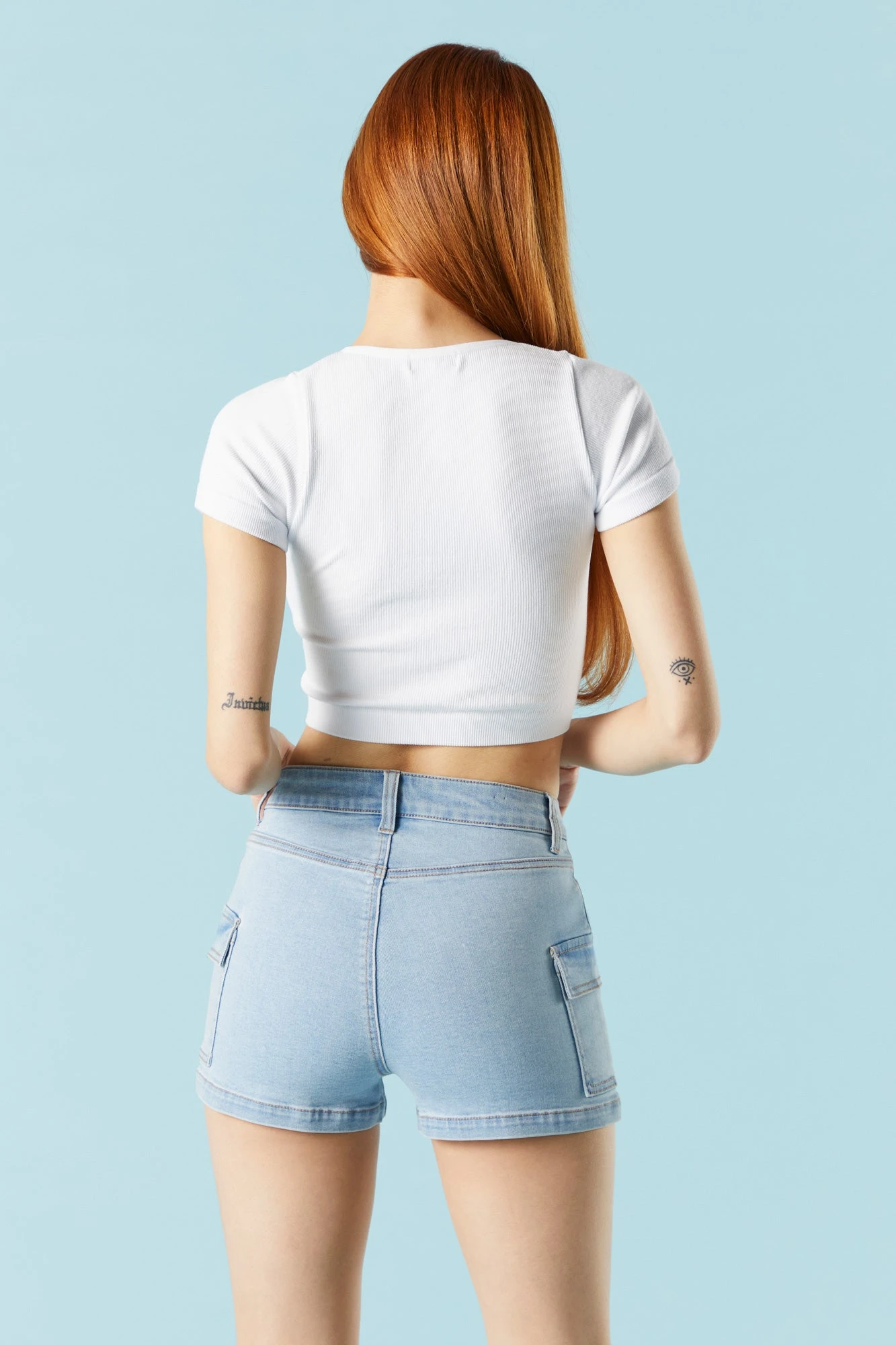 Light Wash Denim Cargo Short 2 Light Wash Denim Cargo Short - Image 2