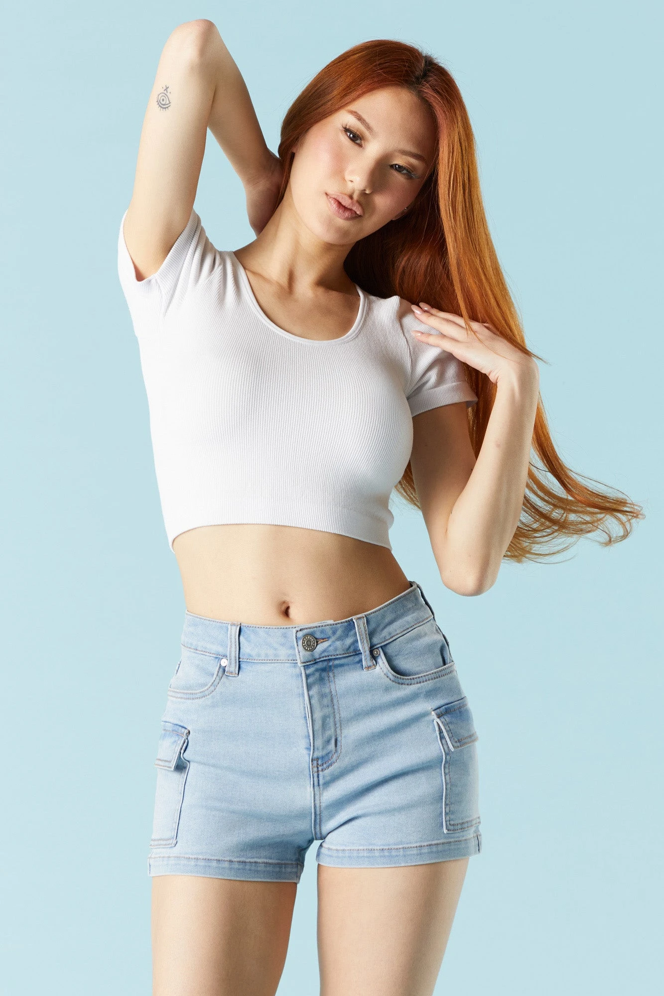 Light Wash Denim Cargo Short 1 Light Wash Denim Cargo Short