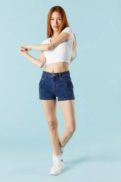 Dark Wash Denim Cargo Short 5 Dark Wash Denim Cargo Short -Deals Drape & Denim Store 052039077240 39 2 2