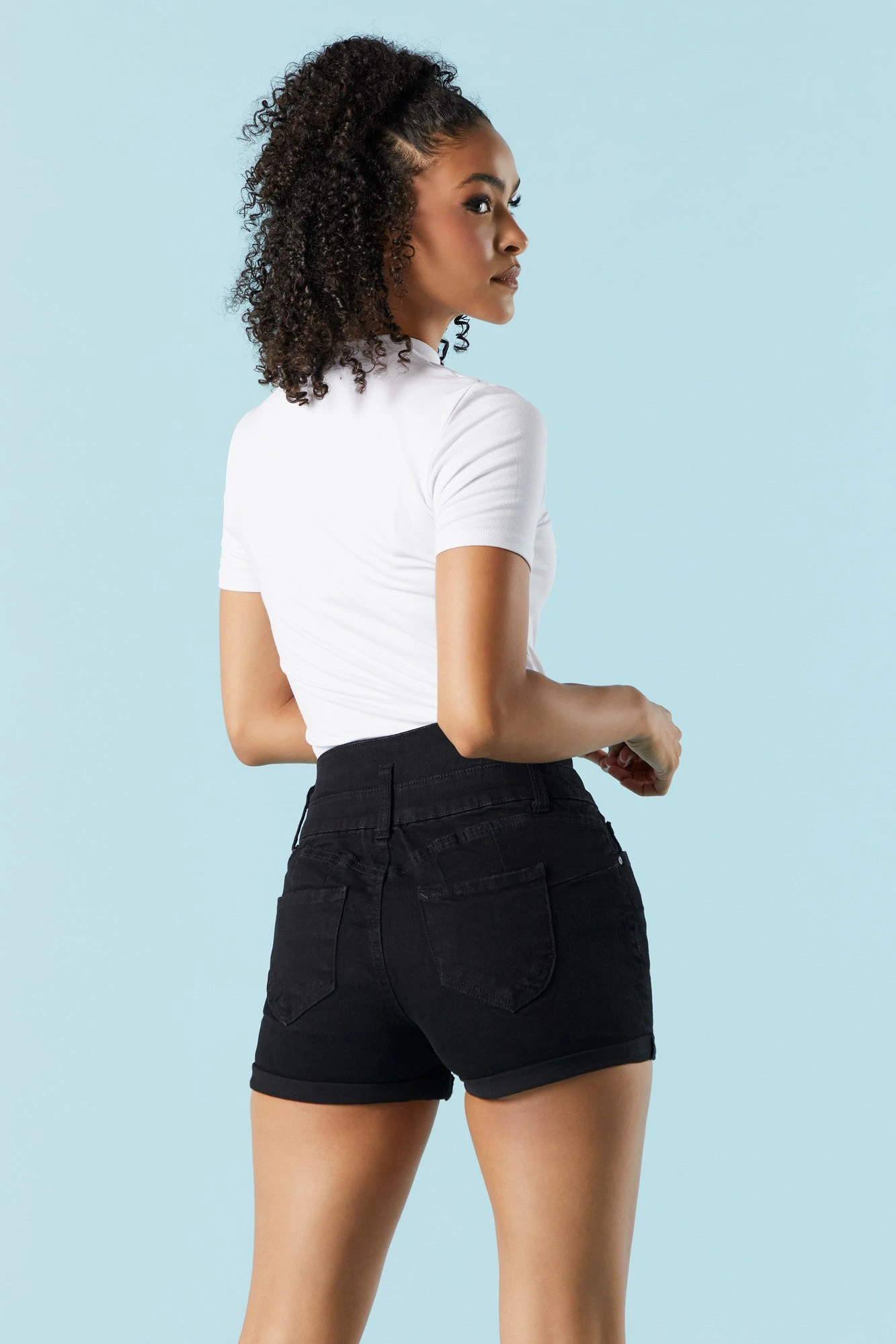 Ibiza Black Wash Denim Short 2 Ibiza Black Wash Denim Short - Image 2