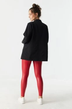 Faux-Leather High-Rise Shaper Legging -Deals Drape & Denim Store 052224685548 60 2