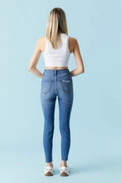 Medium Wash Distressed Denim Capri 5 Medium Wash Distressed Denim Capri -Deals Drape & Denim Store 052564640004 58 2