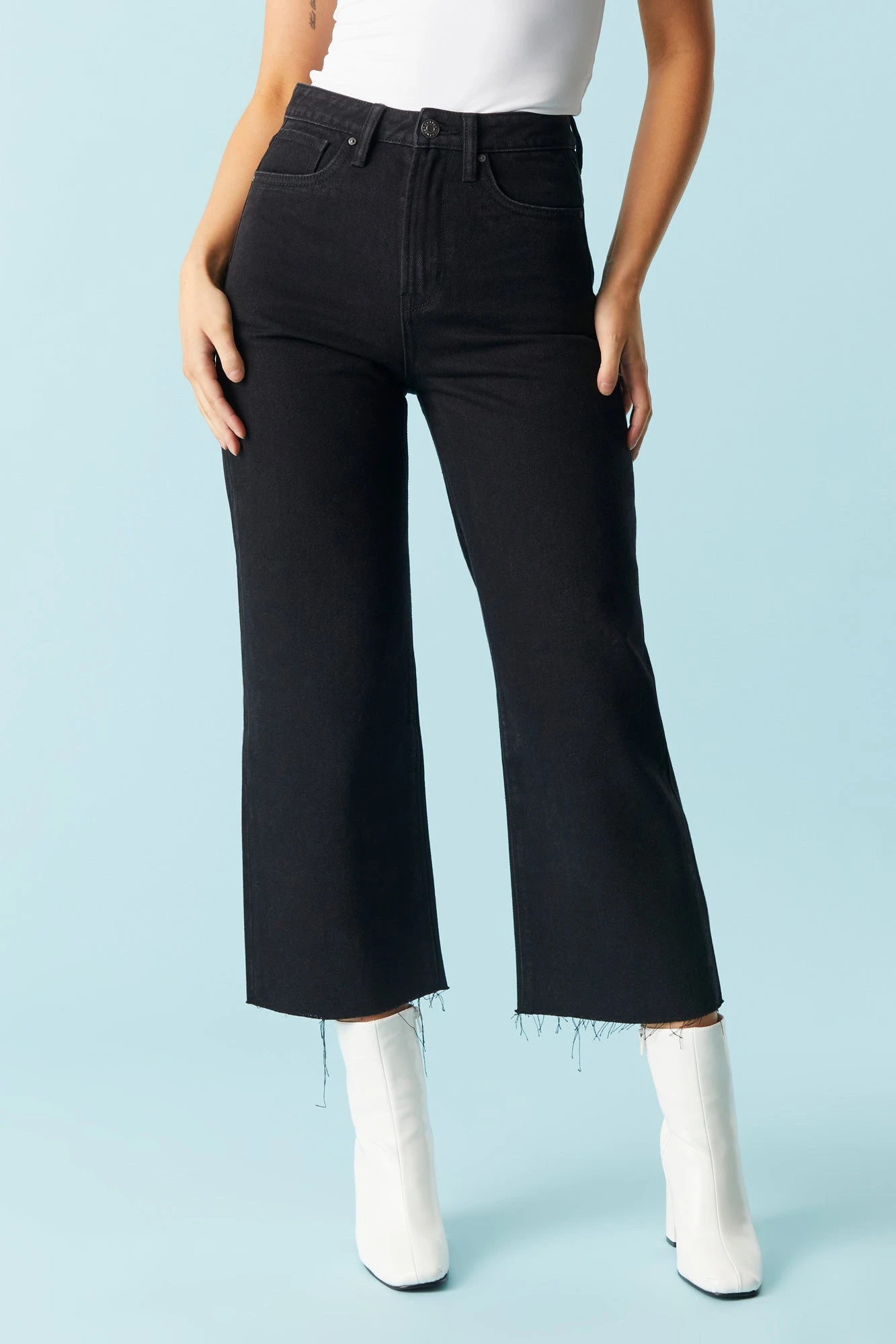 Refuge Crop Wide Leg Black Jean 2 Refuge Crop Wide Leg Black Jean - Image 2
