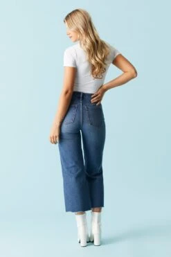 Refuge Dark Wash Crop Wide Leg Jean -Deals Drape & Denim Store 052564641167 39 2