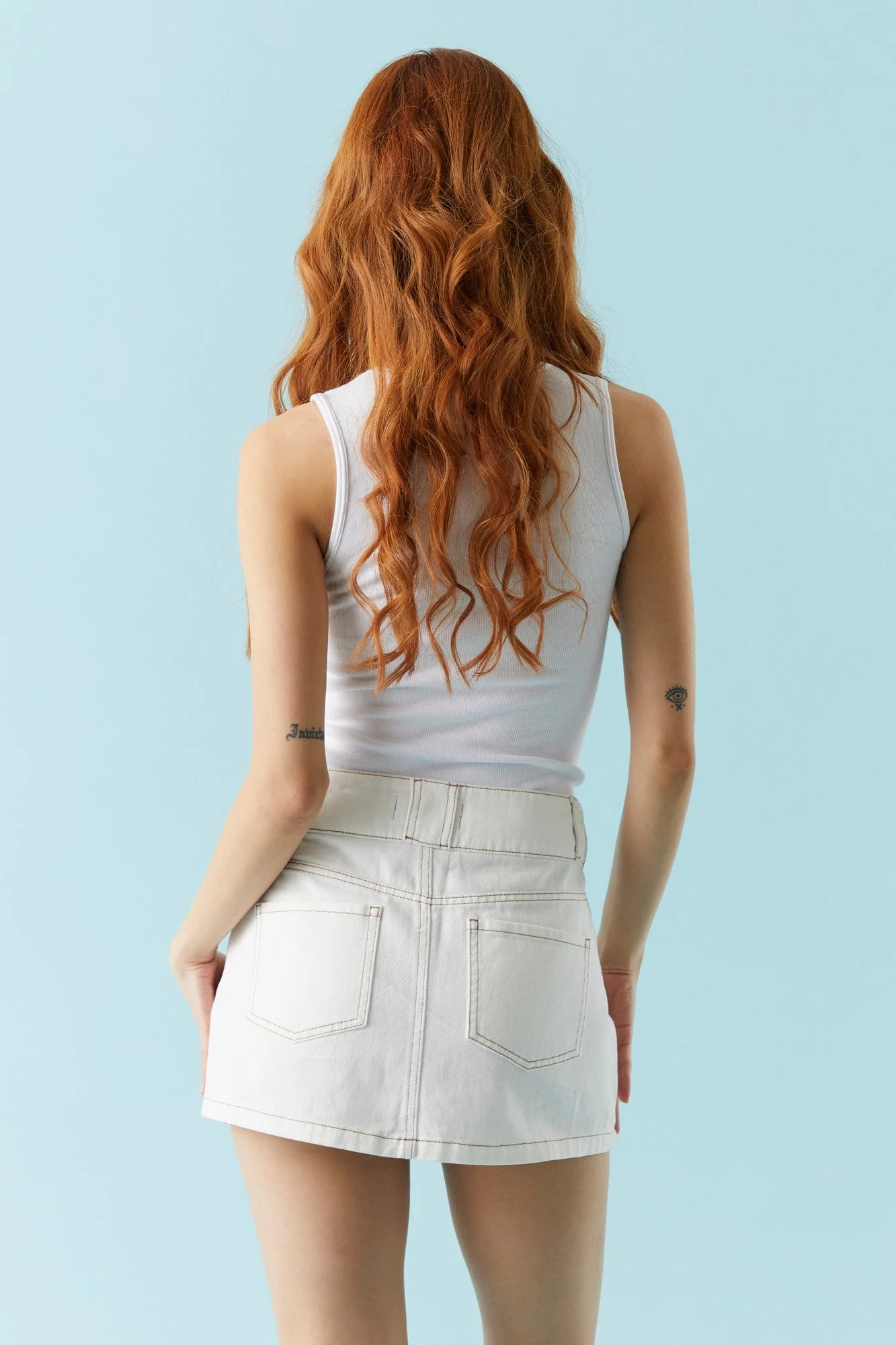 Bull Denim Coloured Mini Skirt 8 Bull Denim Coloured Mini Skirt - Image 8