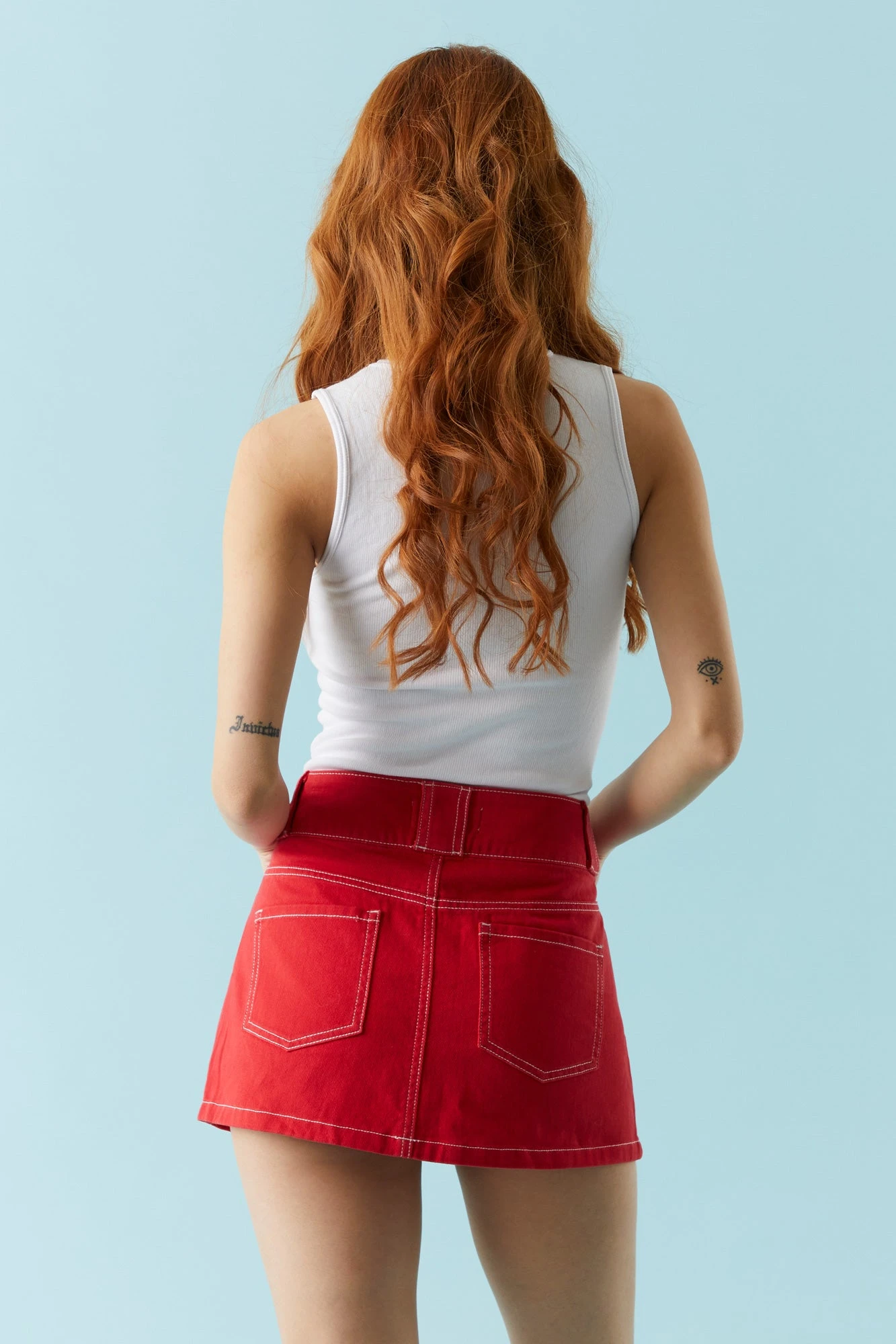 Bull Denim Coloured Mini Skirt 2 Bull Denim Coloured Mini Skirt - Image 2