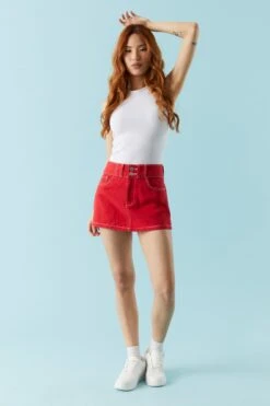 Bull Denim Coloured Mini Skirt 11 Bull Denim Coloured Mini Skirt -Deals Drape & Denim Store 052665532600 60 2