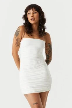 Ruched Bungee Strap Bodycon Dress 26 Ruched Bungee Strap Bodycon Dress -Deals Drape & Denim Store 053032383545 10