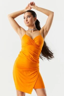 Surplice Wrap Dress -Deals Drape & Denim Store 053048283605 80 0