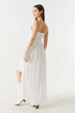 Crochet Top Hi-Low Maxi Dress -Deals Drape & Denim Store 053159980282 10 1