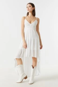 Crochet Top Hi-Low Maxi Dress -Deals Drape & Denim Store 053159980282 10