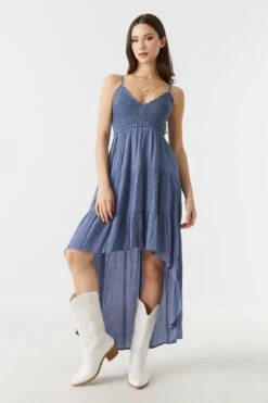 Crochet Top Hi-Low Maxi Dress -Deals Drape & Denim Store 053159980282 39 0