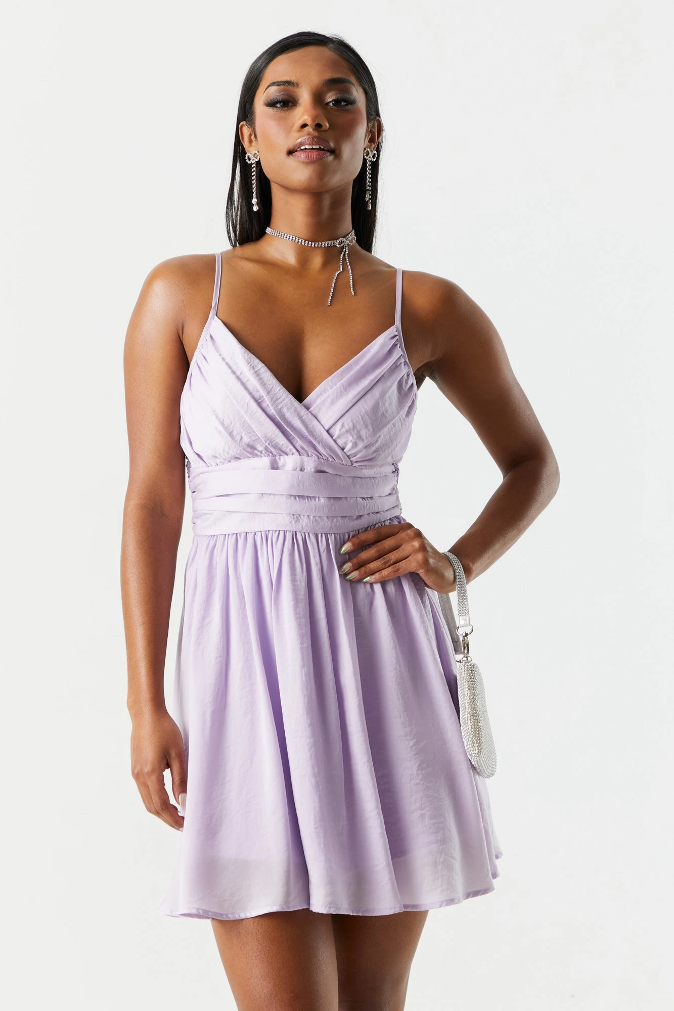 Chiffon Surplice Skater Dress 4 Chiffon Surplice Skater Dress - Image 4