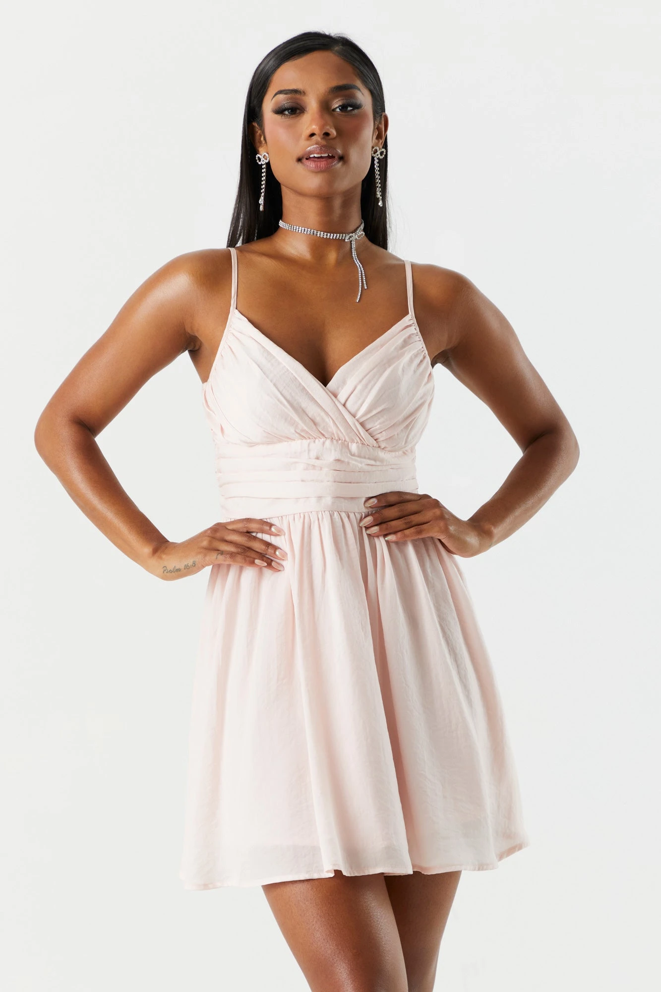 Chiffon Surplice Skater Dress 7 Chiffon Surplice Skater Dress - Image 7