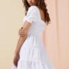 Sweetheart Smocked Tiered Dress