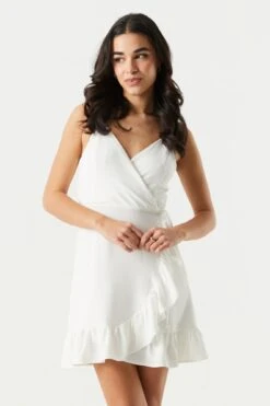 Surplice Ruffled Wrap Dress -Deals Drape & Denim Store 053255953704 10