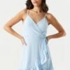 Surplice Ruffled Wrap Dress