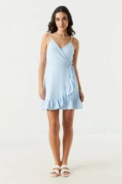 Surplice Ruffled Wrap Dress -Deals Drape & Denim Store 053255953704 45 2