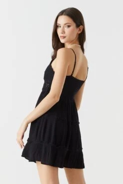 Crochet Top Tiered Mini Dress -Deals Drape & Denim Store 053259980394 01 1