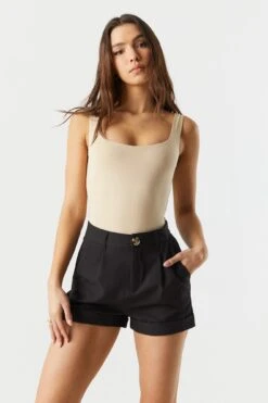 Coloured High Rise Rolled Cuff Short