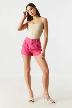 Coloured High Rise Rolled Cuff Short -Deals Drape & Denim Store 053431831339 66 2
