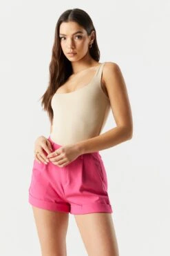 Coloured High Rise Rolled Cuff Short -Deals Drape & Denim Store 053431831339 66