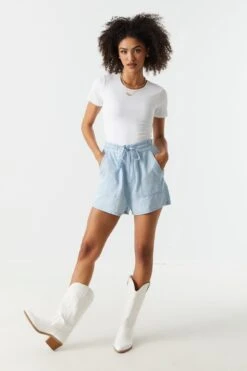 Oversized Pocket Drawstring Short -Deals Drape & Denim Store 053456181348 38 2 1