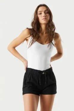 Linen Drawstring Short -Deals Drape & Denim Store 053465532001 01 3