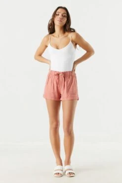 Linen Drawstring Short -Deals Drape & Denim Store 053465532001 87 2 1