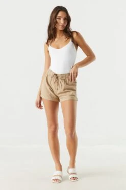 Linen Drawstring Short -Deals Drape & Denim Store 053465532001 90 2 1