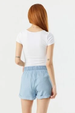 Self Tie Paperbag Short -Deals Drape & Denim Store 053465532317 38 1