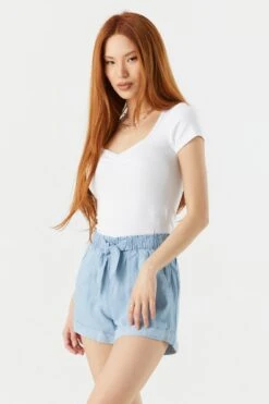 Self Tie Paperbag Short -Deals Drape & Denim Store 053465532317 38