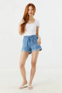 Self Tie Paperbag Short 32 Self Tie Paperbag Short -Deals Drape & Denim Store 053465532317 58 2 1