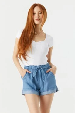 Self Tie Paperbag Short 30 Self Tie Paperbag Short -Deals Drape & Denim Store 053465532317 58 3