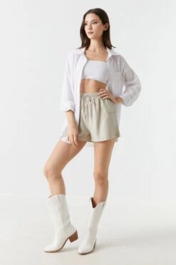 High-Rise Cargo Short -Deals Drape & Denim Store 053465533431 24 2 1