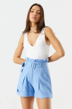 High Rise Belted Paperbag Short 18 High Rise Belted Paperbag Short -Deals Drape & Denim Store 053465533441 40 3