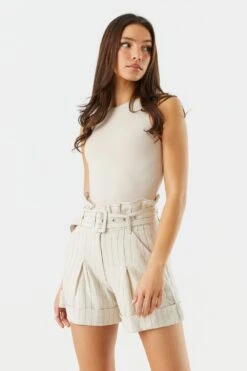 High Rise Belted Paperbag Short