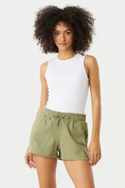 High Rise Fleece Short -Deals Drape & Denim Store 053658925865 31