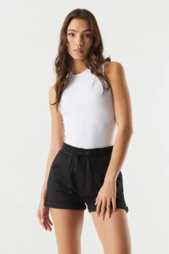 Basic Fleece Rolled Short -Deals Drape & Denim Store 053665665808 01 3