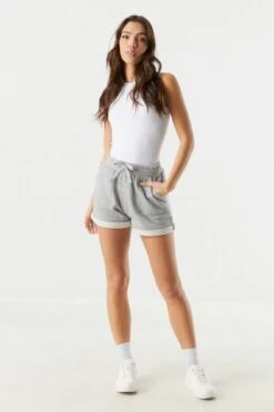 Basic Fleece Rolled Short -Deals Drape & Denim Store 053665665808 04 2 1