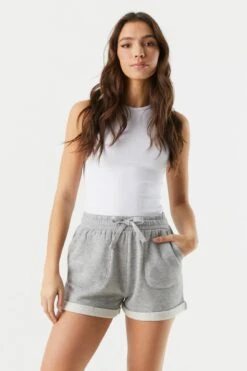 Basic Fleece Rolled Short -Deals Drape & Denim Store 053665665808 04 3